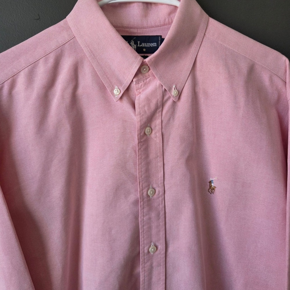 Ralph Lauren‎ Yarmouth Pink Oxford Button Down Shirt 16-33 Long Sleeve Cotton